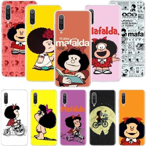 Mafalda Cartoon Phone Case For Xiaomi Redmi Note 10 9 8 Pro 9S 8 8T 7 6 5 6A 7A 8A 9A 9C 4X S2 K20 K30 Art Cover Coque