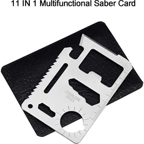 11 in 1 Multifunction Outdoor Pocket Saber Card Tool Multi Tools Hunting Survival Camping Pocket Military Card Knife Wholesale