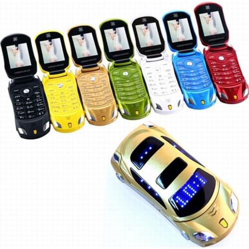 Newmind F15 Flip Unlocked Flashlight Dual Sim Cards Mp3 Mp4 Super Small Cellphone Car Shape Model Mini Mobile Student Cell Phone