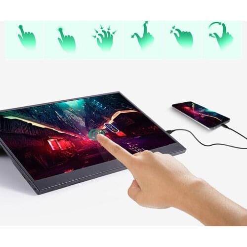 15.6" inch Portable Touchscreen Monitor 1920x1080 IPS HDM Monitor Second Laptop PC Screen Compatible with Game console