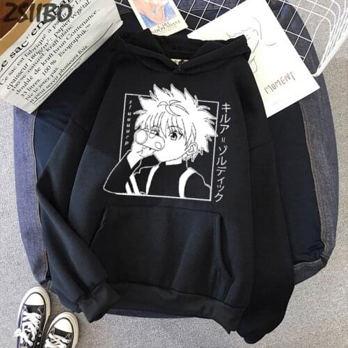 Mens Sweatshirt Unisex Hunter X Hunter Hoodies Killua Zoldyck Japanese Anime Funny Printed Streetwear Hooded Male Fashion Coat