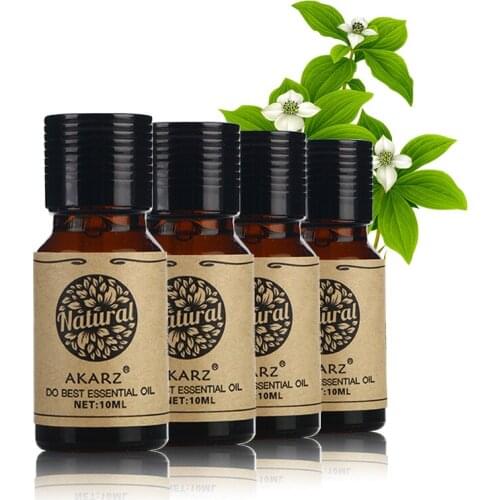AKARZ Patchouli Peppermint Oregano Musk Essential Oil Pack for Aromatherapy, Massage,Spa, Bath 10ml*4