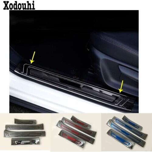 For Mazda CX-3 CX3 2017 2018 2019 2020 Car Stainless Steel Pedal Door Sill Scuff Plate Inner Built Threshold Molding Styling