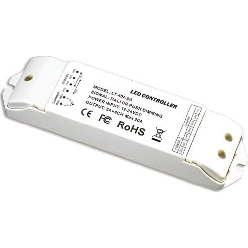 New Low Voltage Dali Led Dimming Driver 12V-24V DC 4 Channel 0-100% Dimming Range Push Dim RGBW strip Dali Dimming Power Drive