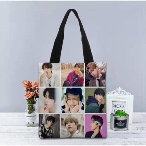 New Product Bag Han Jisung Handbag Fashion Printing Soft Open Pocket Casual Tote Double shoulder Strap For Women Student 0622
