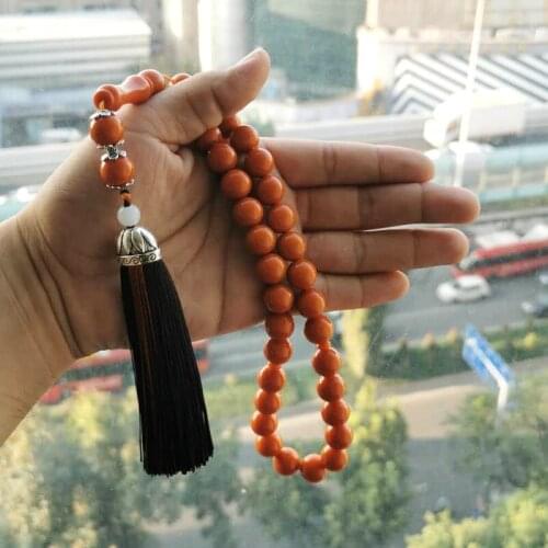 Tasbih Orange resin muslim bracelet 33 Paryer beads arabic rosary Gifts Misbaha Turkish Jewelry saudiarabia fashion accessories