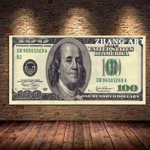 American Paper Ticket Dollar Poster Cool Style Picture Canvas Painting Print Cuadros Wall Art Modern Home Room Decor Frameless
