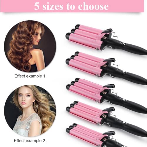 Professional Hair Curling Iron Ceramic Triple Barrel Air Curler Wand Curler Triple Barrel Electric Hair Waver Curly Perm Splint