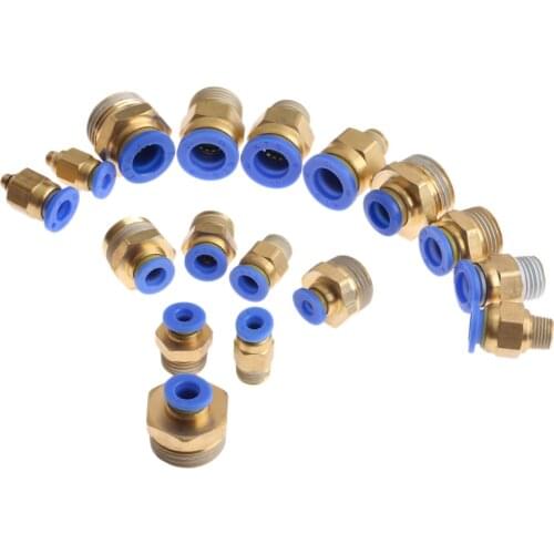 5Pcs Pneumatic Fittings Quick Push In Connector 1/8'' 1/4'' 3/8'' 1/2'' M5 Male Thread-4 6 8 10mm Air Tube Straight Connection