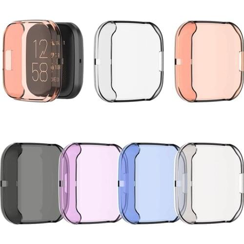 TPU Transparent Smart Watch Cover Full Screen Housing Shell for Fitbit Versa 2 Classic Colors and Simple Durable Design
