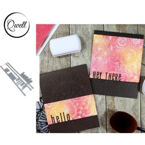 QWELL Metal Cutting Dies Hello Howdy Hey There Greetings Words Border DIY Scrapbooking Album Craft Cards Making Template 2020