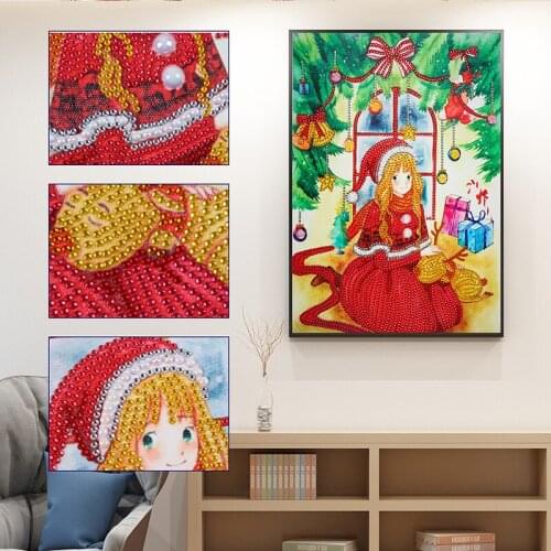 Christmas Fairy Diamond Painting Special Shaped Diamond DIY 5D Partial Drill Cross Stitch Kits Crystal Rhinestone Picture Arts