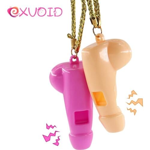 EXVOID Bridal Shower Bachelorette Party Decoration Trick Sex Toys for Couples Hens Party 1 Pair Penis Whistle Pecker Party