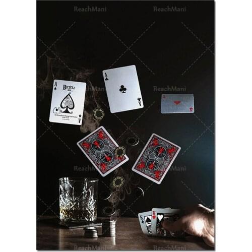Fun Playing Card Wall Art Canvas Painting Abstract Wall Art Picture Living Room Home Cuadros Decoration