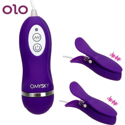 OLO Nipple Vibrator 10 Frequency Nipple Clamps Breast Massage Stimulator Sex Toys for Women Female Masturbation Adult Games