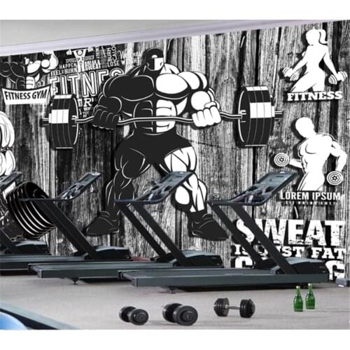 Wellyu Customized large 3d wallpaper tooling retro plank sports gym image wall living room bedroom background wallpaper