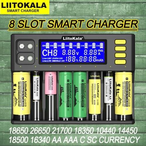 LiitoKala Lii-S8 Lii-PD4 Lii-PD2 Battery Charger Li-ion 3.7V NiMH 1.2V Li-FePO4 3.2V charger for 18650 26650 21700 26700 AA AAA