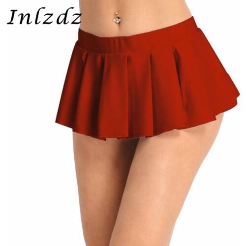 Womens Schoolgirl Lingerie Sexy Skirts Low Rise Comfortable Pleated Mini Skirt Party Nightwear Clubwear