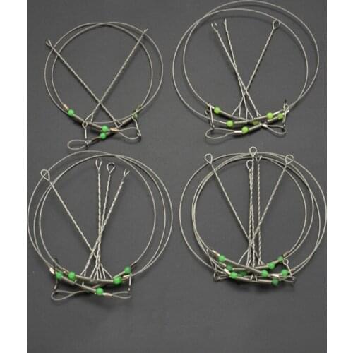 0.6mm steel wire Plastic packets luminous beads Balance string fishing hook bracket 2/3/4/5 arms long hook bracket for Sea rod