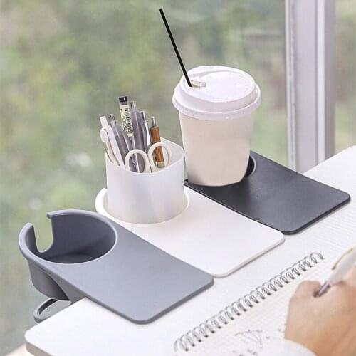 1pc Desk Stationery Pen Holder Storage Rack Coffee Drink Cup Holder Table Side Water Cup Shelf Office Desktop Fixed Cup Holder