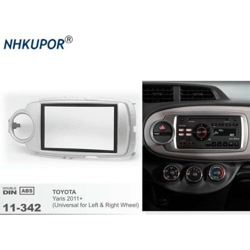 11-342 Double 2 Din 178*100mm/173*98mm Car Radio Fascia for TOYOTA Yaris 2011+ Stereo Fascia Dash CD Trim Installation Frame Kit