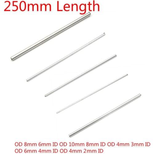 250mm 304 Seamless Stainless Steel Capillary Tube OD 8mm 6mm ID OD 10mm 8mm ID OD 4mm 3mm ID OD 6mm 4mm ID OD 4mm 2mm ID