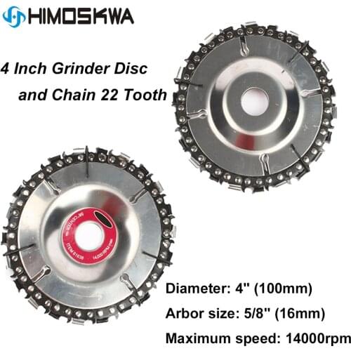 4 Inch 4" 16mm Grinder Disc and Chain 22 Tooth Fine Abrasive Cut Chain For 100/115 Angle Grinder New Drop Ship
