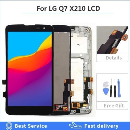 5.0" K7 LTE lcd For LG Q7 X210 LCD Display Touch Screen Digitizer For Lg X210DS X210 lcd Assembly Repair Parts with Frame +tools
