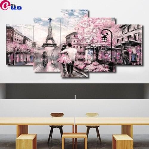 Diamond embroidery Landscape Multi-picture Combination DIY Diamond painting Eiffel Tower Lovers Picture Of Rhinestone Decor Home