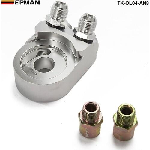Aluminum Oil Cooler Adapter Sandwich Turbo T3 T4 Engine Plate AN8 TK-OL04-AN8