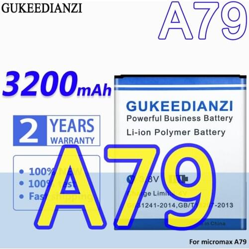 High Capacity GUKEEDIANZI Battery A79 3200mAh For Micromax A79