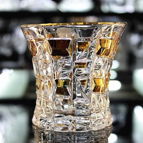 European-style large-scale crystal glass drawing gold wine whiskey glass beer glass tea glass spirits glass brandy glass