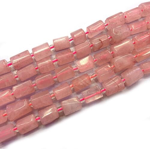 6x8mm Natural Pink Rose Quartzs Beads 15‘’ Column Barrel DIY Loose Beads For Jewelry Making Beads Bracelet Necklace Women Gift