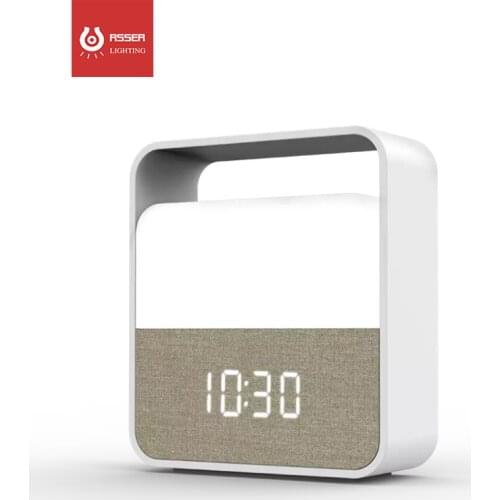 Stepless Dimming Clock Function Calendar Display (Time /Date) LED Clock Night Light With USB