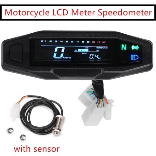 Motorcycle LCD Speedometer Digital Odemeter Tachometer Electric Injection and Carburetor Meter With Sensor for Russian KR200