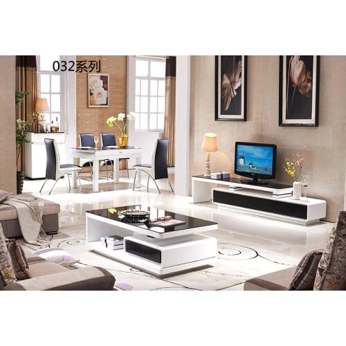 CJTV032 Minimalist Modern living room piano paint furniture Flexible TV stand cabinet coffee tea table furniture set