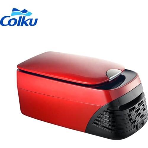 Colku 8L mini size car refrigerator with freezing and heating function red color dc 12v car portable fridge freezers