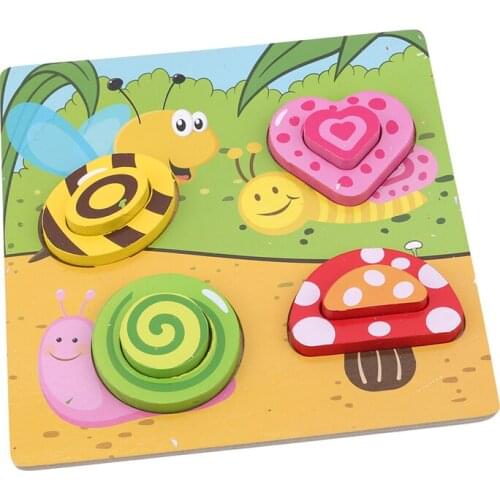 Wooden Cartoon Animal Jigsaw Puzzle Toys For Children Learning Education Intelligence Toy Puzzle Sets for Kids