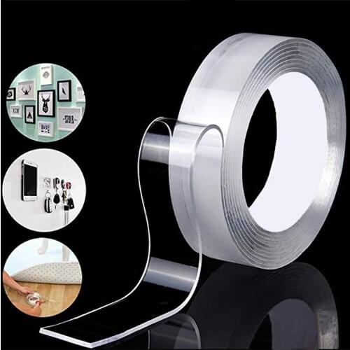 1M/3M/5M Nano Magic Tape Double Sided Transparent No Trace Reusable Waterproof Adhesive Cleanable Removable Home Gekkotape