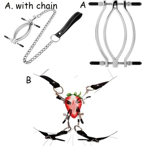Manyjoy BDSM Sexy Flirt Nipple Clamps Labia Breast Restraints Slave Bondage Fetish Erotic Toys Sex Tool For Women Couples