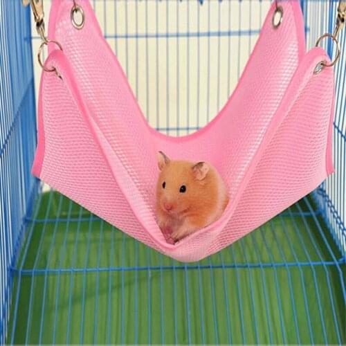 1pc Two Size Breathable Net Cloth Hamster Chinchilla Hammock Guinea Pig Rabbit Hanging Bed Cage Pet Accessories Little Hammock