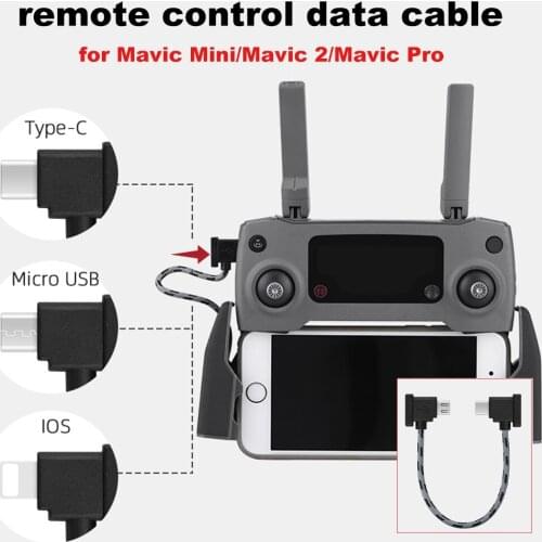 12/30cm Remote Control Data Cable for DJI Mavic Mini/Mavic 2/Pro/Air/Spark Drone Tablet Phone Extension line Connector Accessory
