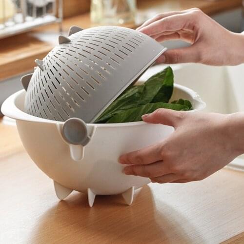 China household drain basket two layers plastic food fruits washing tools removable