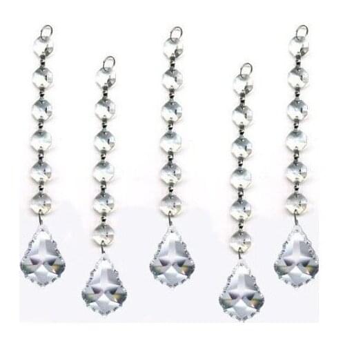 Crystal Clear Bead Chains Hanging Decoration Wedding Road Lead Cake Tray Acrylic Beads Curtains Garland Chandelier Pendant