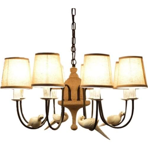 Resin Bird chandelier creative personality country Nordic garden Mediterranean retro restaurant lamp bedroom living