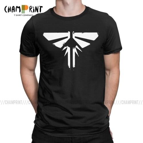 Mens The Last Of Us Fireflies Logo Graffiti T Shirts Tops Amazing Short Sleeve Crew Neck Tee Shirt Plus Size T-Shirt