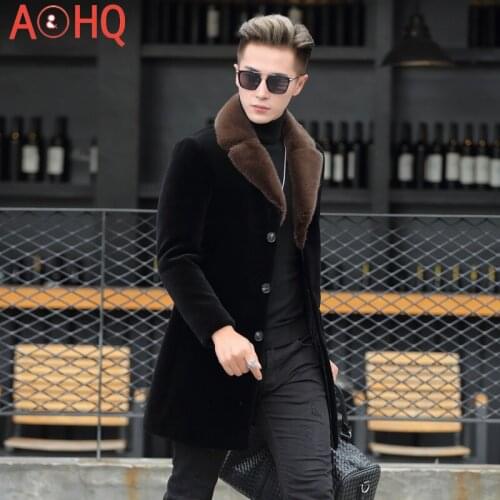 Men Clothing Mens Down Jacket Winter Coat Men Genuine Mink Fur Collar Clothes 80% White Duck Down Jackets Ropa LXR806