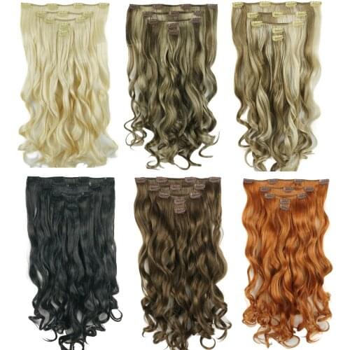 StrongBeauty Long 20inch Curly Full Head Clip in on Synthetic Hair Extensions 5pcs 170g COLOUR CHOICES