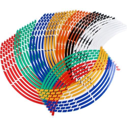 16Pcs 17"18" Motorcycle Car Wheel Tire Stickers Easy to Install Motorbike Auto Decals Reflective Rim Tape