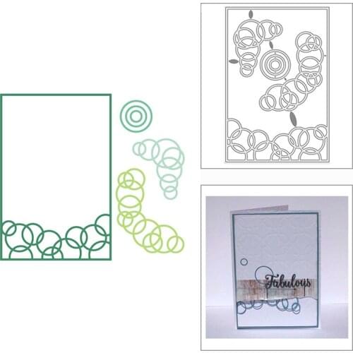 2021 New Circles On The Rectangle Metal Cutting Dies for DIY Scrapbooking Decor and Card Making Paper Craft Embossing No Stamps